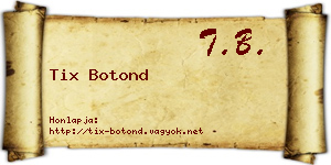 Tix Botond névjegykártya
